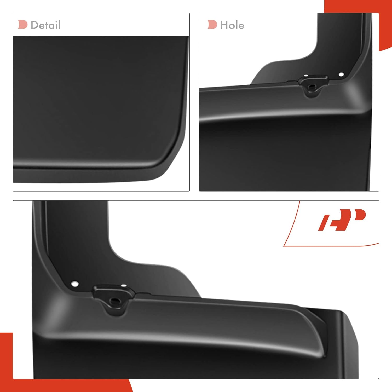 A-Premium Set of 4PCS Mud Flaps Splash Guards Mudguards Mudflaps with Hardware Accessories Compatible with Jeep Wrangler (JK), 2007-2018, Sport Utility, Front and Rear (Driver & Passenger Sides)