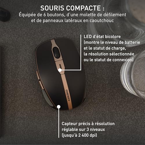 Cherry DW 9100 Slim ensemble clavier souris Bluetooth et 2,4 GHz à double connexion - 5