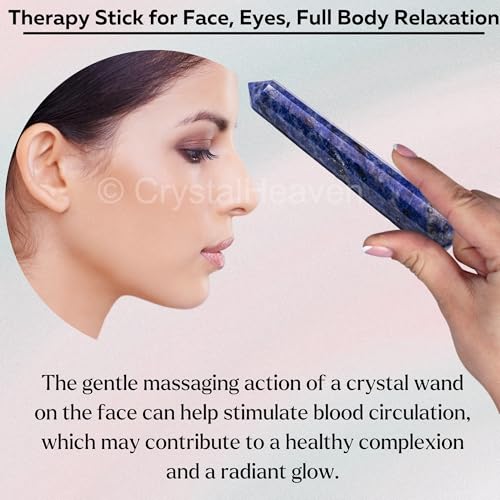 Image of Sodalite Crystal Wand - Pointed Crystal Wand for Energy Healing, Chakra Balancing, Meditation and Home Decor - Crystals and Healing Stones for Gift