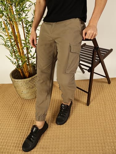 Image of Thomas Scott Men's | Solid | Light Weight | Breathable Fabric | Mid Rise | Regular Fit | Cotton Blend | Button Waist | Chino Trouser | Pants