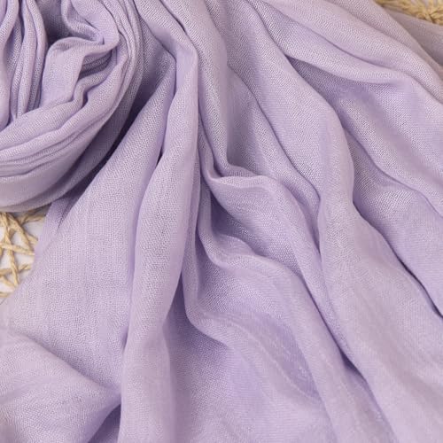 Pure Color Cotton Linen Shawl Hijab For Muslim Women Oversized Lightweight Pashmina Headwraps Scarf With Tassels4