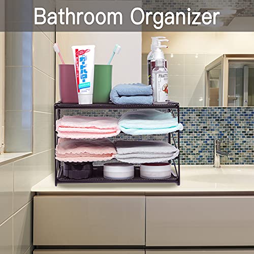 Veesun Paper Letter Tray Organizer, Mesh Desk File Organizer Holder 3 Tier, Black Paper Desktop Organizer #TOP7