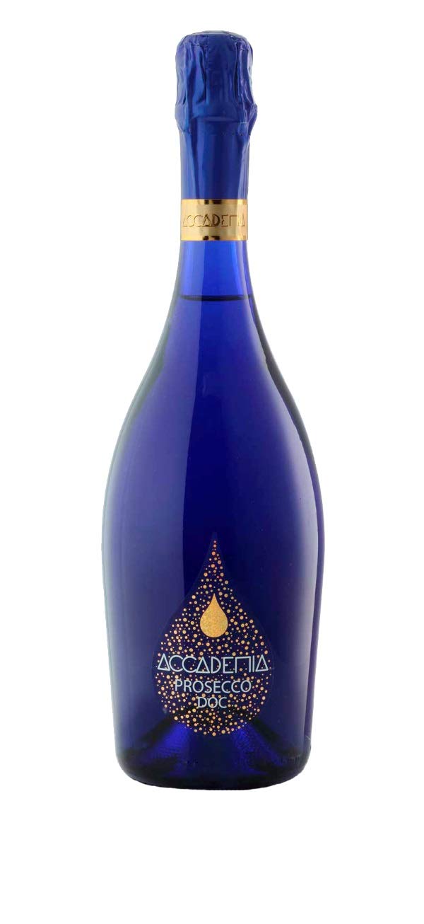 Accademia Prosecco Bottle Rainbow Collection Wine Gift 75cl | Ideal Birthday, Christmas, Anniversary, Celebration, Occasion, Wedding Present - (Blue)