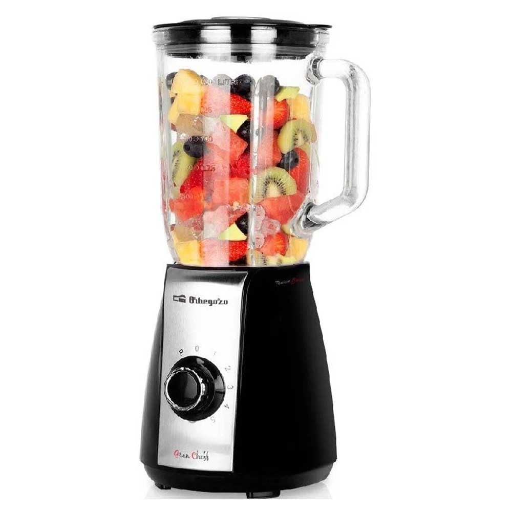 Orbegozo BV 6575 – Batidora de vaso, 5 velocidades, opción Pulse, cuchilla titanio desmontable, jarra termoresistente de 1,5 L, 600 W