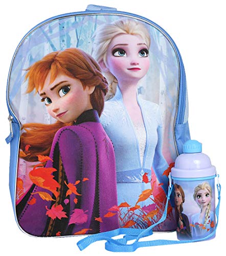 Disney Frozen 15" Backpack Bag & Canteen Water Bottle - 2 Piece Set