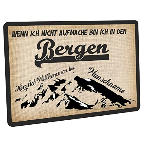 Comedy Bags Turnbeutel 'Wenn Die Berge Rufen' – 37x46 Cm, Baumwolle, Dunkelgrau/weiß