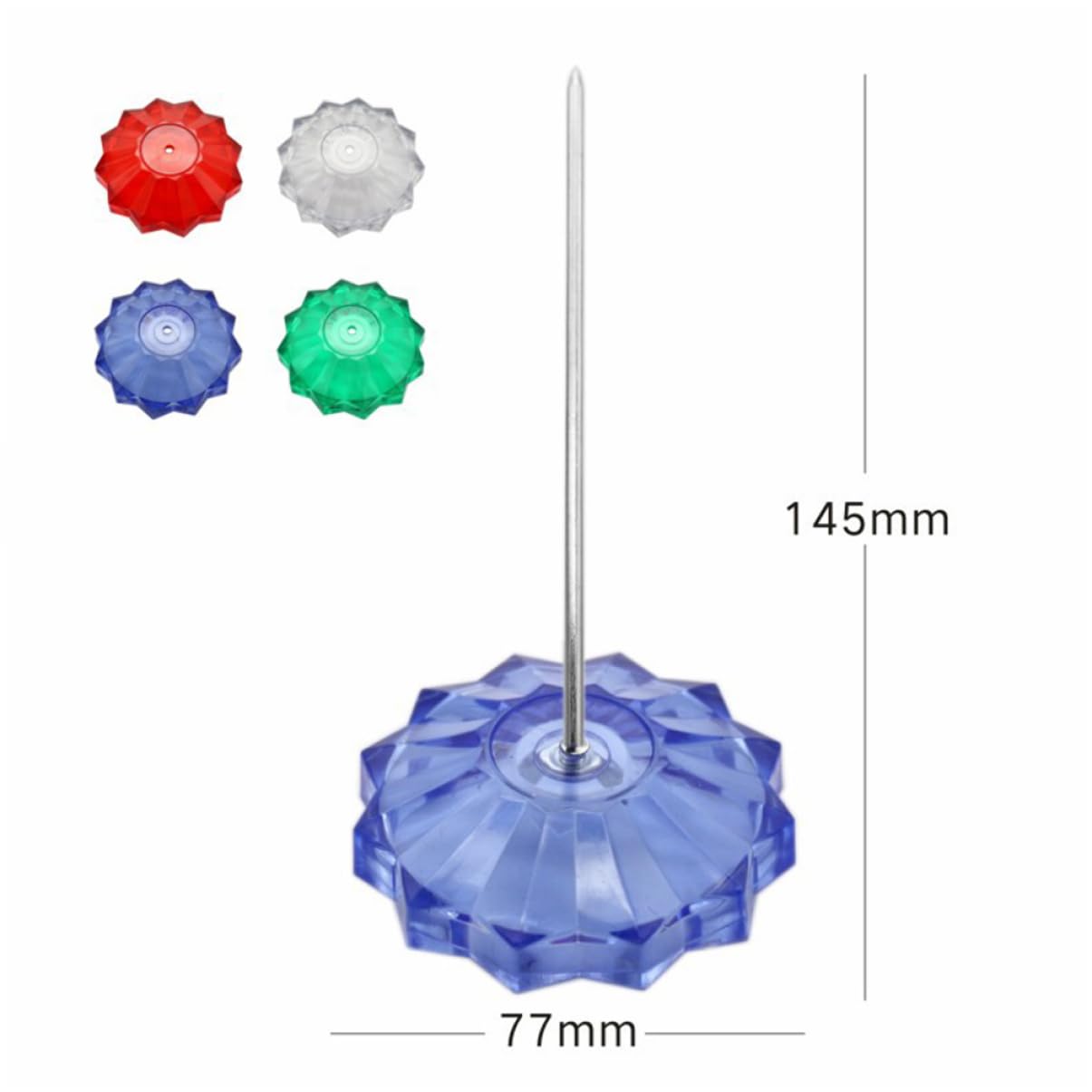 Gadpiparty 3 Series Soporte De Notas Y Recibos Spike Stick Con Base Redonda Para Escritorio Rojo Verde Azul Transparente Accesorio De Cocina Y Oficina Para Almacenar Y Notas 4 Piezas X 3