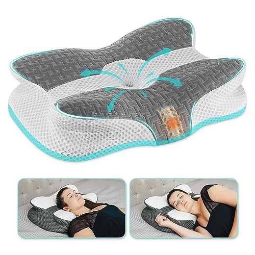Elviros Cervical Pillow, Contour Memory Foam Pillow for Neck Pain Relief, Adjustable Orthopedic Contour Support Pillows for Sleeping, Ergonomic Bed Pillow for Side, Back, Stomach Sleepers (Grey)