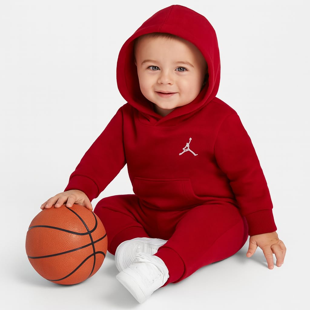 Jordan Kids Mj Brklyn Flc Po Track Suit, Gym Red, 12 Months