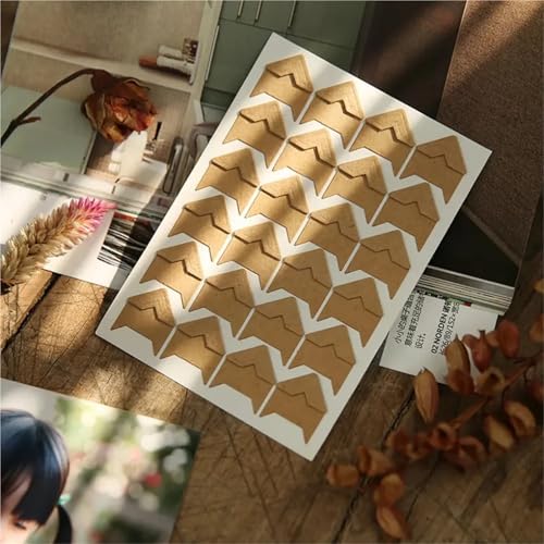 Esquinas autoadhesivas para fotos que protegen imágenes en papel kraft vintage de manualidades 5