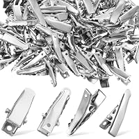 HJZHII 100 Stück Krokodilklemmen, 25 mm Kleine Metall Haarspange zur Schleifenherstellung, Mini DIY Friseurklammer, Kleine Krokodilklemme für Zähne, Schleifen, Bastelzubehör, Kunstbedarf