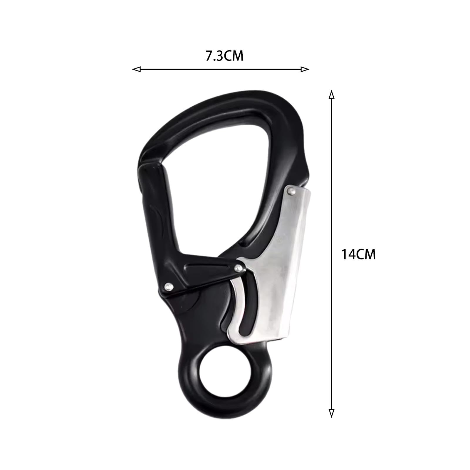 Sharplace Karabinerhaken mit Doppelverriegelung zur sicheren Befestigung von Zubehör, selbstverriegelnder Karabiner zum Klettern, Camping, Outdoor-Schaukel, Schwarz
