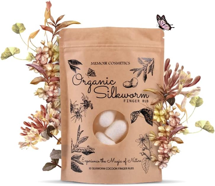 Organic Silkworm Finger Rub - Facial Cleanser, Blackhead & Acne Scar Removal, Anti-Ageing, Wrinkle Removal Beauty Scrub. Use daily to achieve Healthy Glowing Skin