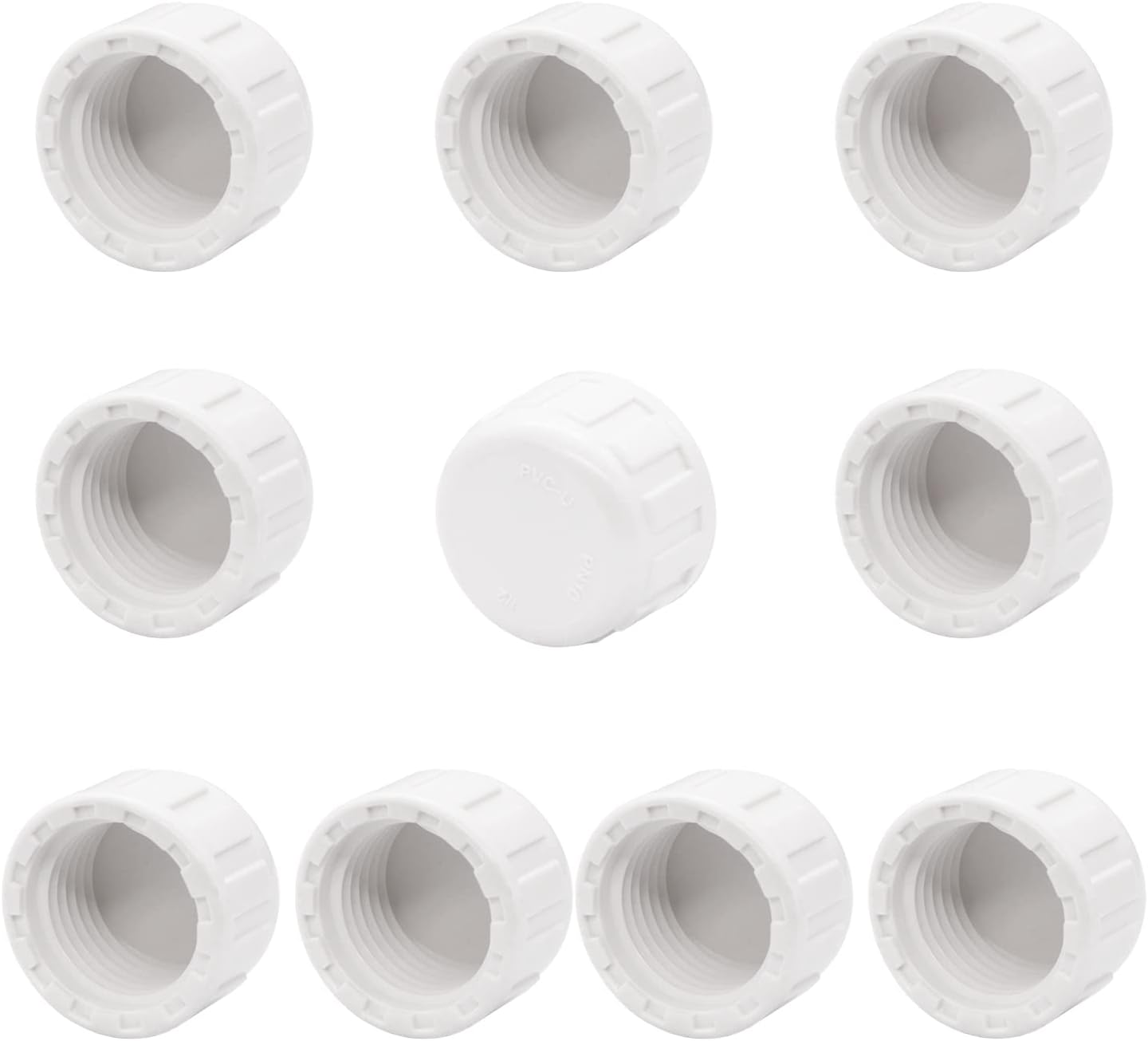 10pcs 1/2" PVC Cap Fittings End Female Thread Pipe Plug Adapter for Sprinkler Cap, Plumbing, Pipe Repair and Modification