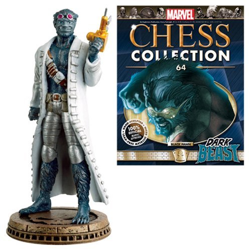 Eaglemoss Publications Marvel Dark Beast Black Pawn Chess Piece with Collector Magazine