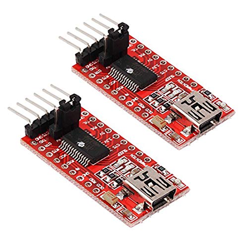 Hailege 2pcs FT232RL FTDI Mini USB to TTL Serial Converter Adapter Module 3.3V 5.5V FT232R Breakout FT232RL USB to Serial Mini USB to TTL Adapter Board for Arduino
