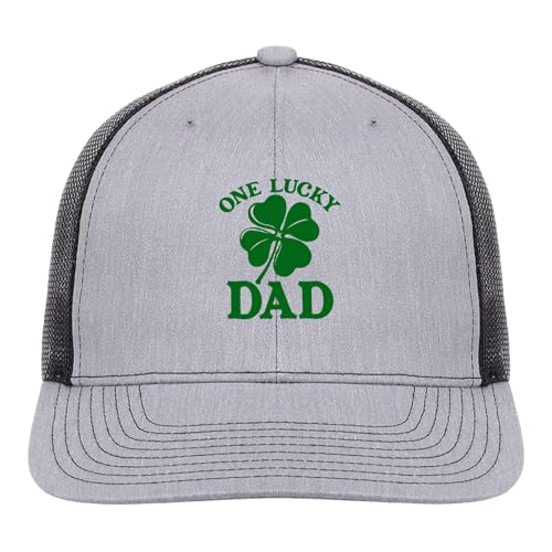 One Lucky Dad Leaf Dad St Patrick's Day Cute Hats for Men's Light Weight Youthr Trucker Cap