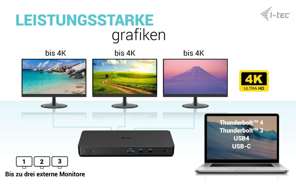 I-Tec UsB-C Triple Display Docking Station Gen 2 Pro + Power Delivery 100w - Kabelgebunden - Usb 3.2 Gen 1 (3.1 Gen 1) TypE-C - 100 W - 3,5 Mm - 10,1