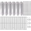 Hiorucet Grill Grates Kits for Nexgrill Replacement Parts 6 Burner 720-0896B, 720-0896, 720-0896E, 730-0896, 720-0896C, 17 Inch Stainless Steel Grill Grates, Heat Plates, Burner Tubes and Igniters.