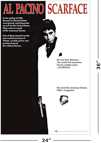Miniatura 2 de Póster de la película Scarface (Al Pacino, blanco y negro) - Impresión de póster de colecciones de 24 x 36 pulgadas, impresión de póster de 24 x 36