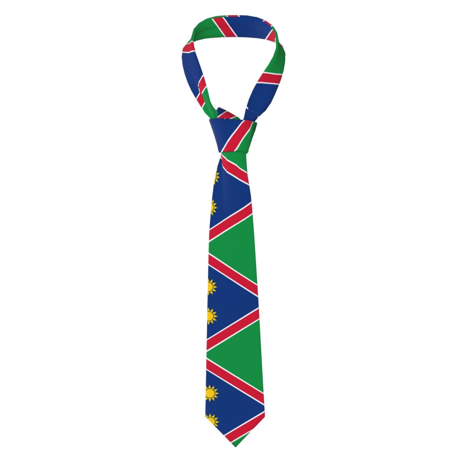 Lplsnws Men's Black Flag Of Namibia Printed Ties, Business Ties, Suitable For Formal Meetings, Holiday Celebrations, And Banquets.