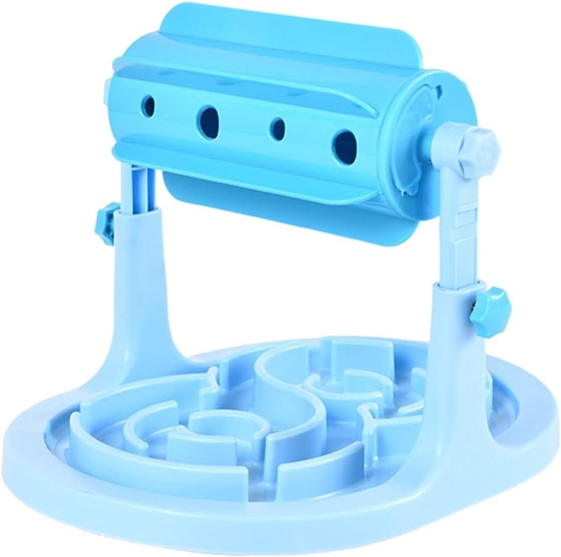 Dog Cat Toy Drum-Type Slow Feeder Bowl, No-Tip Food Water Bowl for Small Pets, Non-Slip, Pet Feeder(Blue)