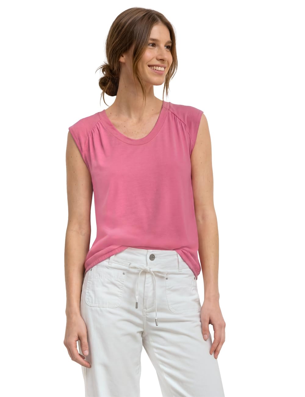 Street One Women's 3230969 Dropped Shoulder Shirt with Elastic Hem (Pack of 1), Blush Berry, 18