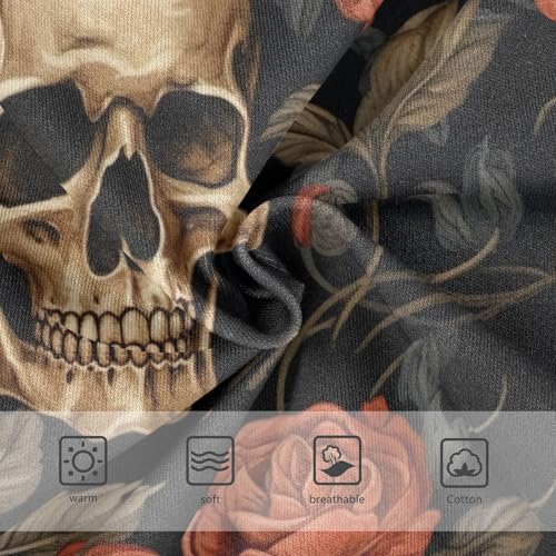 Toddler Briefs, Retro Skull Red Rose Girls' Cotton Brief Underwear, 2–8 Years3