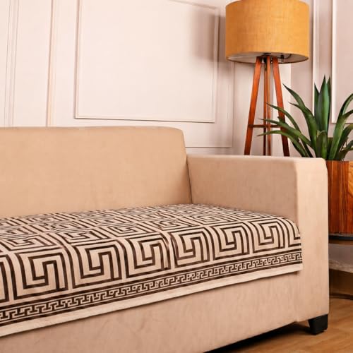 Image of STITCHNEST Premium Woven Sofa Cover 1 Seater | Modern Geometric Sofa Protector | Soft Fabric Sofa Sheet | Durable Living Room Furniture Cover