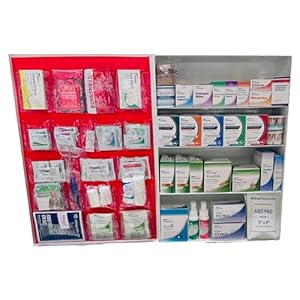 4-Shelf Metal 1st Aid Cabinet Class A, Large Capacity First Aid Wall Mount Medicine Cabinet, Secure Metal Med Box with Easy Access, Exceeds OSHA/ANSI Z308.1 2015, Over 1,250-Pieces