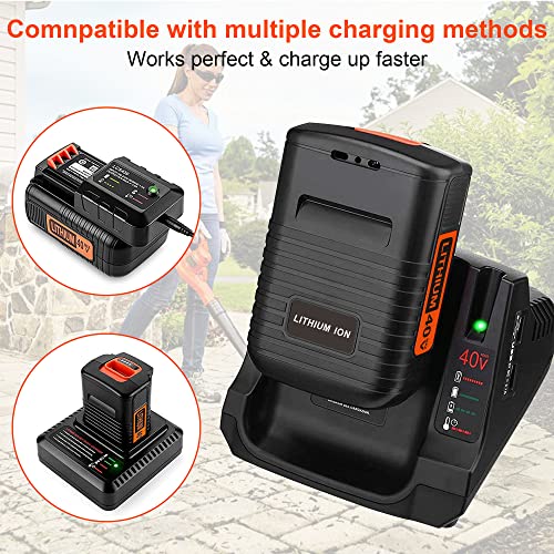 Image of BULL-TECH 40 Volt MAX 2.0Ah Lithium Battery Replacement for Black and Decker 40V Battery,Compatible with All Power 40V Black and Decker Power+ Tools