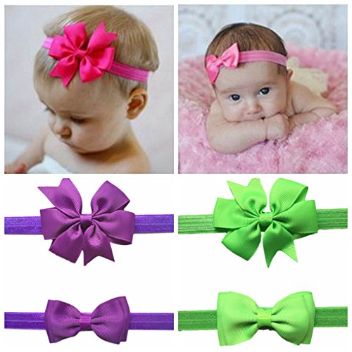 2pc/Set Baby Girls Grosgrain Ribbon Hairband Set Ribbon Bows Hair Tie Headband JB102