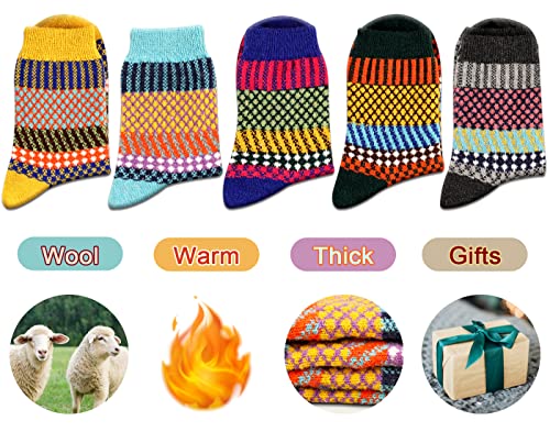 Image of Heatuff Women's Winter Wool Socks Warm Soft Full Cushion Crew Socks (5 Pairs)