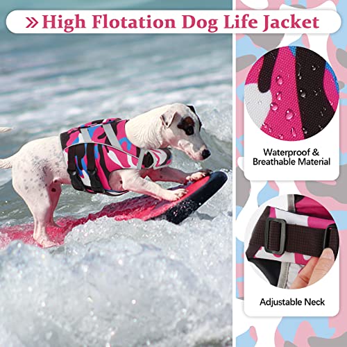 Kuoser Dog Life Jacket, Reflective Dog Life Vest With Rescue Handle For Boating Swimming, High Flotation Dog Swimsuit Ripstop Dog Lifesaver Camouflage Pet Life Preserver For Small Medium Large Dogs #TOP2