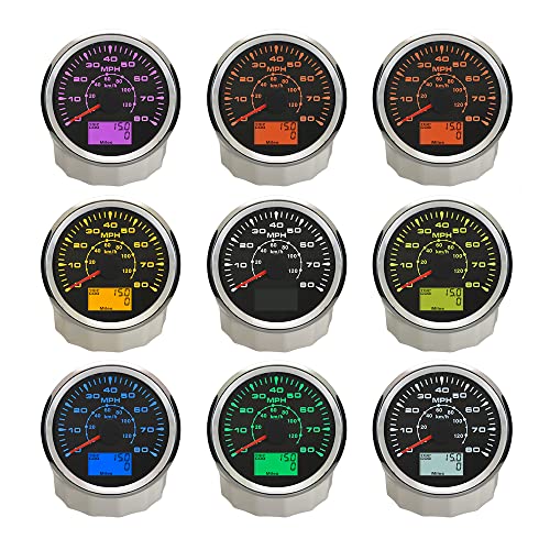 ELING MPH GPS Speedometer Velometer 160 MPH 220 KM/H Speedo Gauge Trip Counter Odometer for Racing Car Motorcycle Van 3 3/8" 12V 24V
