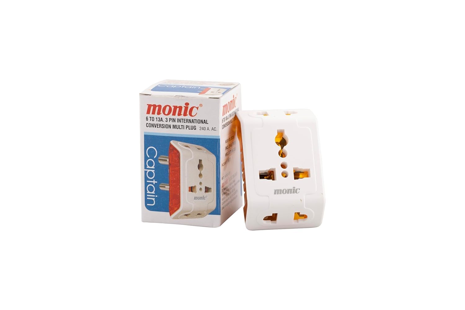 Monic 3 pin Universal Multi-Plug 6 xx 16A International Multi Plug Travel Adapter with Indicator (Pack of 3) (MM 602)-image-2