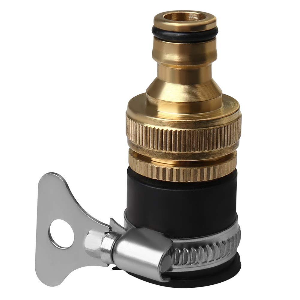 1/2" a 3/4" Conector de Grifo de Manguera de jardín Adaptador de Rosca Conector de Grifo de Manguera Boquilla Práctico Lavadora Grifo Universal Conector rápido de Agua de jardín de latón