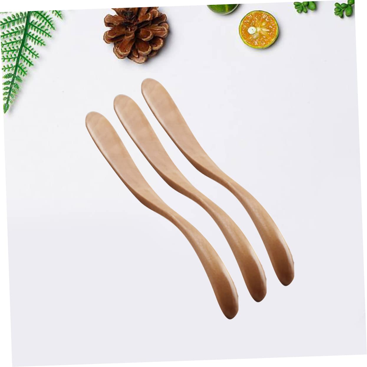 KICHOUSE Wooden Butter Knife Set 5pcs Natural Wood Cheese Spreader Smooth Grip for Slicing Spreading