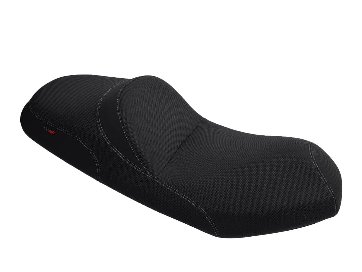 Housse de selle SYM Joyride 200 finition Premium noire surpiquée gris clair - 3