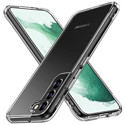 Rayboen Diamond Clear Designed for Samsung Galaxy S22 Plus Case, [Military Drop Protection] Shockproof Phone Case, Hard PC Back & Soft Rubber Bumper Hybrid Slim Transparent Cover for S22 Plus 5G