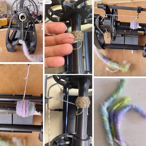 Elektryczne koło spinningowe do spinningu światłowodowego DIY Studio - Bezstopniowa prędkość 12V Mini spinningowa wełna koła z 3 małymi szpulami, 800RPM / min - maszyny do nawijania przędzy, czarny