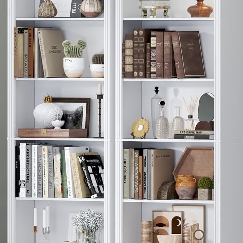 Image of BORNOON 74 inch Tall Bookshelf, 6-Tier Floor Standing Bookcase with 2 Adjustable Shelves, 24 inch Wide Open Storage Shelf, Modern Display Organizer for Home Office, Living Room, Bedroom, Study