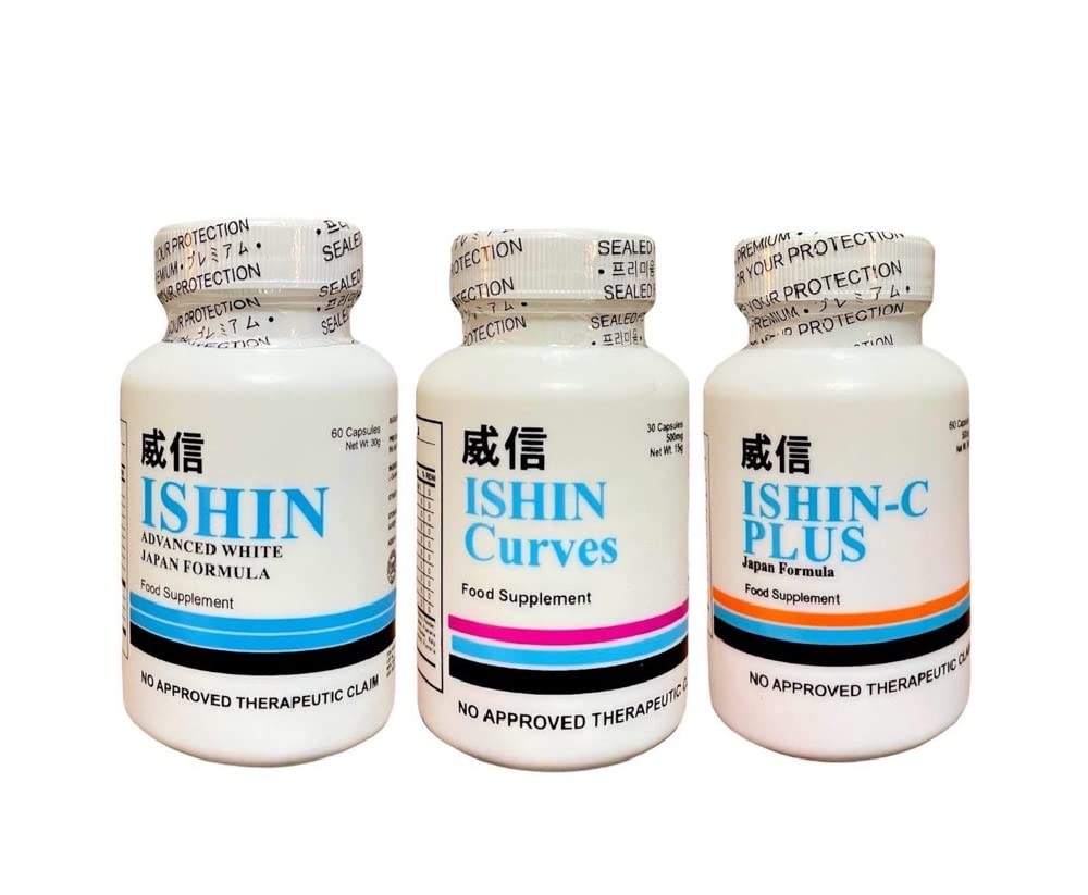Ishin Gluta Advanced White Glutathione/Ishin-C Plus Vitamin C/Ishin Curves-Japan Formula