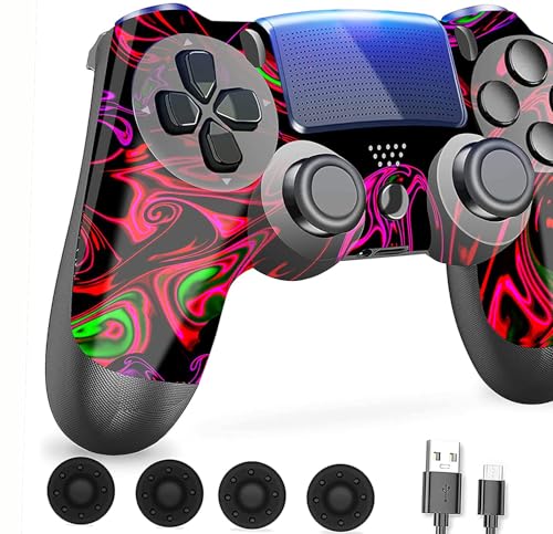 Mando P l a y 4, mando a distancia de repuesto compatible con la consola P l a y 4/Slim/Pro, mando inalámbrico con todas las funciones, batería de 1000 mAh, sensor de movimiento, vibración y altavoz