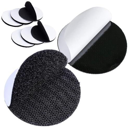 Lot de 6 paires de pastilles adhésives rondes de 10 cm avec crochet et boucle