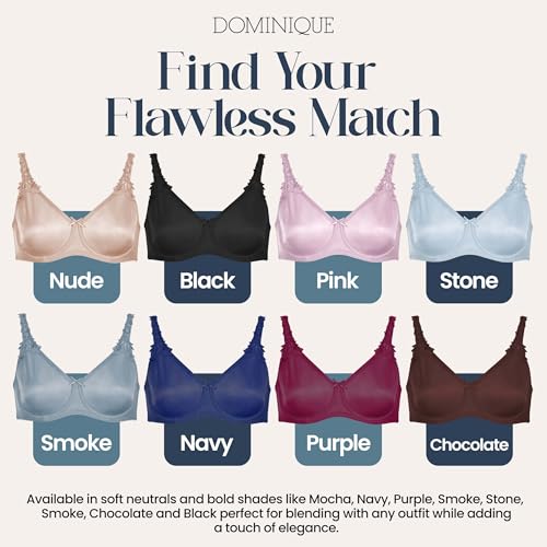 Image of Dominique Mystique Minimizer Bra #7000 - Seamless Full Figure Underwire Lingerie for Women, Smooths & Shapes