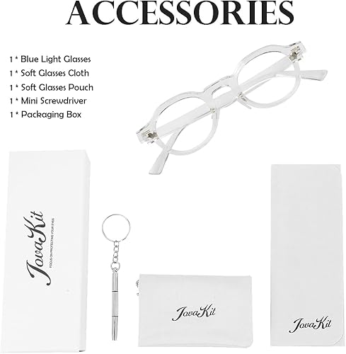 Miniatura 7 de JOVAKIT Gafas redondas de moda con bloqueo de luz azul para mujeres y hombres estilo retro vintage círculo sin receta