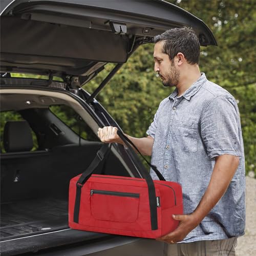 Image of HOLYLUCK Foldable Travel Duffel Bag for Women & Men Luggage Great for Gym (Red)