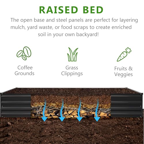 Image of 2PCS 6x3x1ft Galvanized Raised Garden Bed Kit,Metal Planter Box for Vegetables,Flowers,Herbs Durable Rust-Resistant Patio Gardening Beds,Black