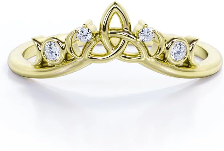 Curved Moissanite Wedding Band for Women 10K 14K 18K Platinum Plated Silver V Shaped Moissanite Eternity Band for Her